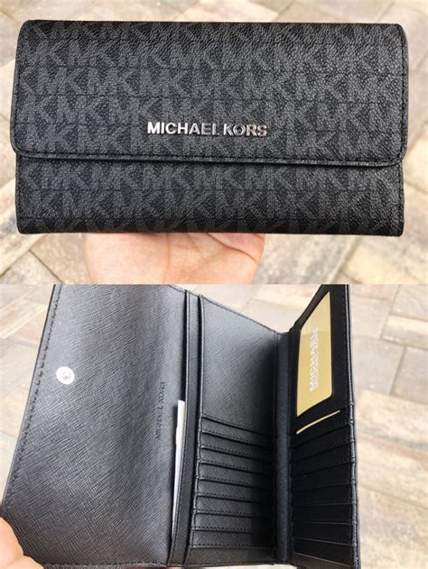 black michael kors jet set travel wallet|Michael Kors Wallet double zip.